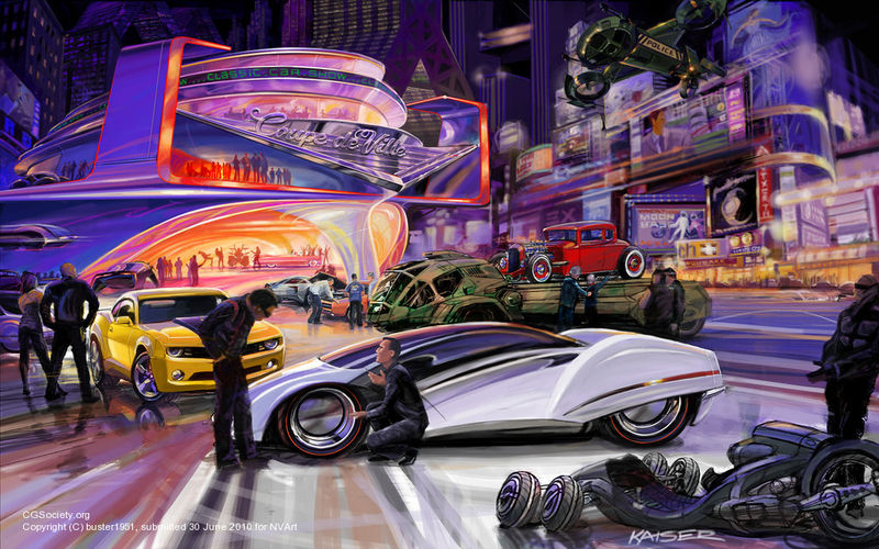 Illustration for article titled Futuristic cars inspired by Syd Mead's Blade Runner designs